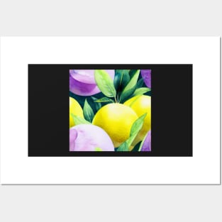 Watercolor citrus pattern design Posters and Art